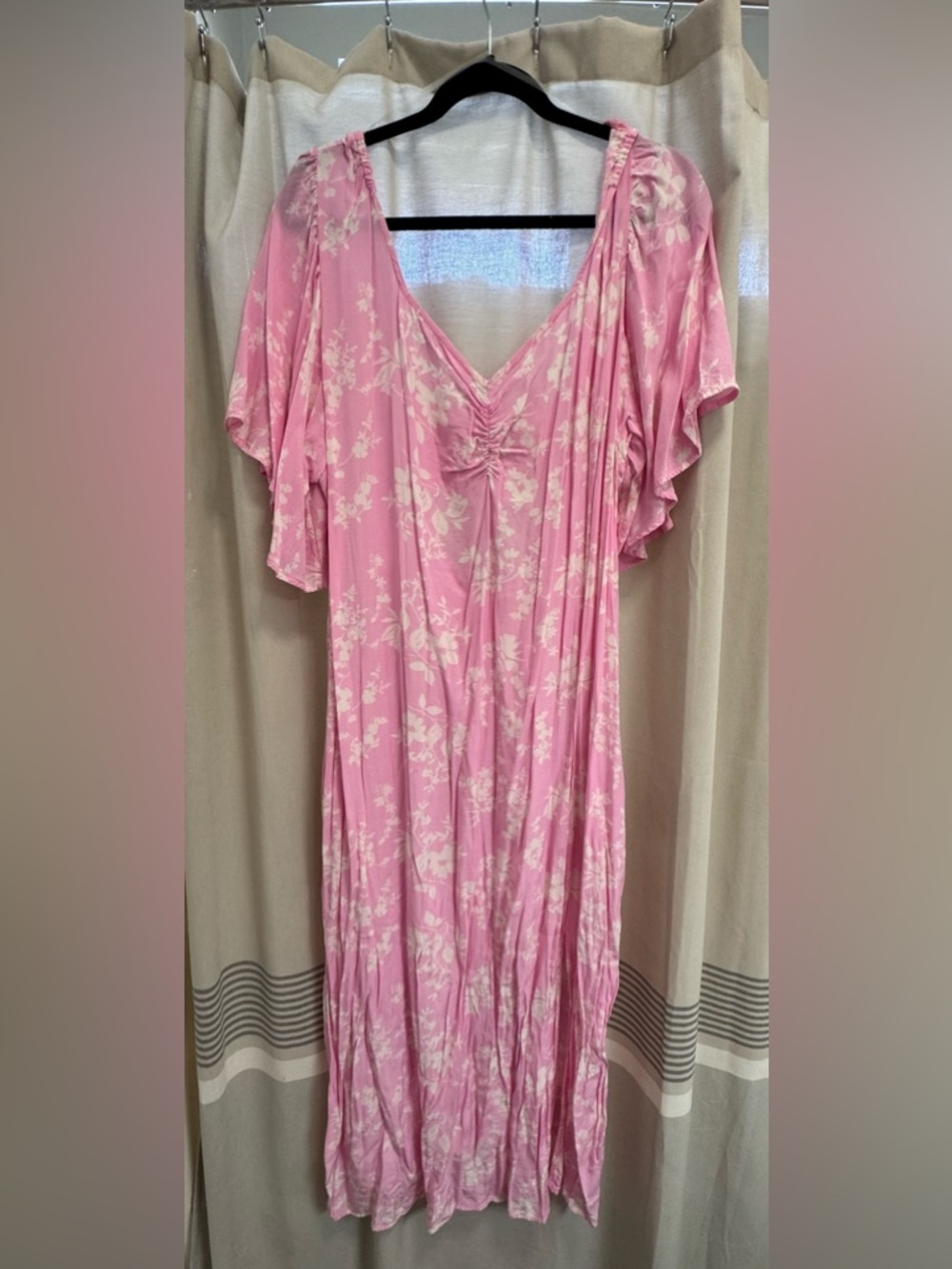 a new day Pink Floral Midi Dress